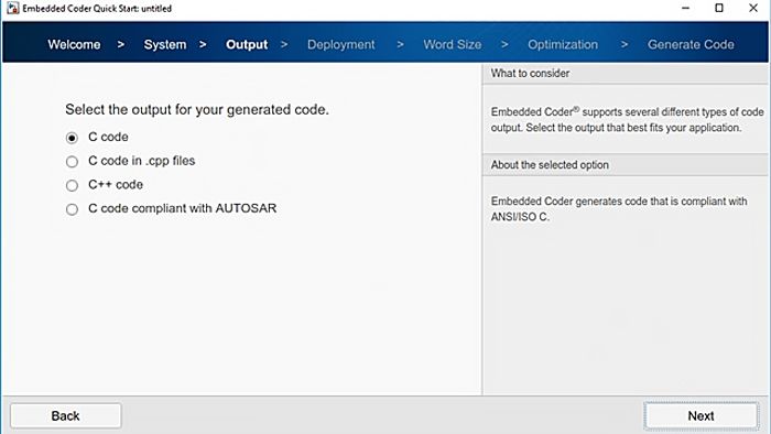 Using Embedded Coder Quick Start to jumpstart production code generation.