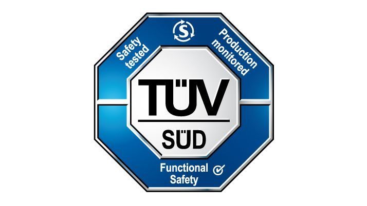 ISO 26262, IEC 61508, and related tool certifications according to TÜV SÜD.